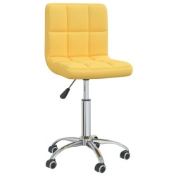 Chaise pivotante de salle à manger Jaune moutarde Tissu 