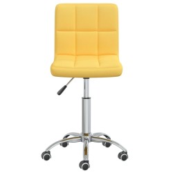 Chaise pivotante de salle à manger Jaune moutarde Tissu 