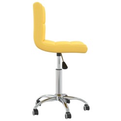 Chaise pivotante de salle à manger Jaune moutarde Tissu 