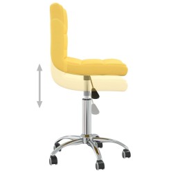 Chaise pivotante de salle à manger Jaune moutarde Tissu 