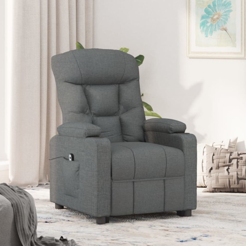 Fauteuil inclinable électrique Gris foncé Tissu 