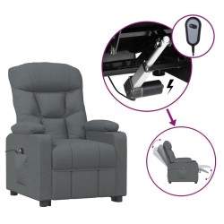 Fauteuil inclinable électrique Gris foncé Tissu 