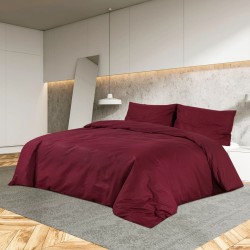 Ensemble de housse de couette Bordeaux 200x200 cm Coton 