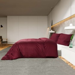 Ensemble de housse de couette Bordeaux 200x200 cm Coton 