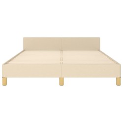 Cadre de lit sans matelas crème 140x190 cm tissu 