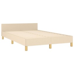Cadre de lit sans matelas crème 120x200 cm tissu 