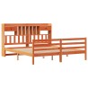 Lit bibliothèque sans matelas cire marron 180x200 cm pin massif 