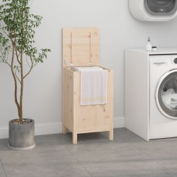 Boîte à linge 44x44x76 cm Bois massif de pin 