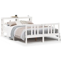 Cadre de lit avec tête de lit sans matelas blanc 150x200 cm 