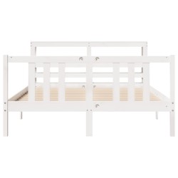 Cadre de lit avec tête de lit sans matelas blanc 150x200 cm 
