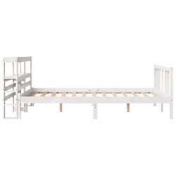Cadre de lit avec tête de lit sans matelas blanc 150x200 cm 