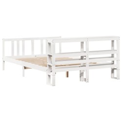 Cadre de lit avec tête de lit sans matelas blanc 150x200 cm 