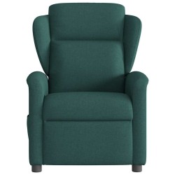 Fauteuil de massage inclinable électrique Vert foncé Tissu 