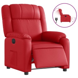 Fauteuil inclinable électrique Rouge Similicuir 