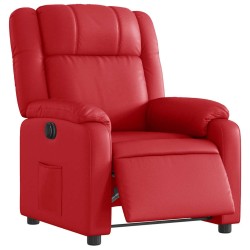 Fauteuil inclinable électrique Rouge Similicuir 