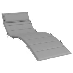 Coussin de chaise longue gris 180x60x4 cm tissu oxford 