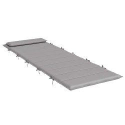 Coussin de chaise longue gris 180x60x4 cm tissu oxford 