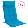 Coussins de chaise à dossier haut lot de 2 bleu clair 