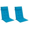 Coussins de chaise à dossier haut lot de 2 bleu clair 