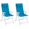 Coussins de chaise à dossier haut lot de 2 bleu clair 