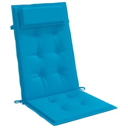 Coussins de chaise à dossier haut lot de 2 bleu clair 