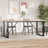 Table à manger cadre en O 200x100x75cm bois de pin massif acier 