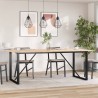 Table à manger cadre en O 200x100x75cm bois de pin massif acier 