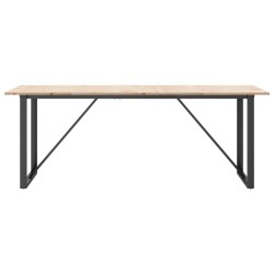 Table à manger cadre en O 200x100x75cm bois de pin massif acier 