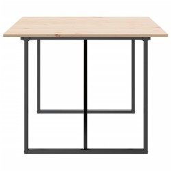 Table à manger cadre en O 200x100x75cm bois de pin massif acier 
