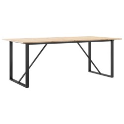 Table à manger cadre en O 200x100x75cm bois de pin massif acier 