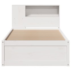 Cadre de lit sans matelas blanc 90x190 cm bois de pin massif 