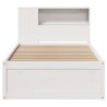Cadre de lit sans matelas blanc 90x190 cm bois de pin massif 