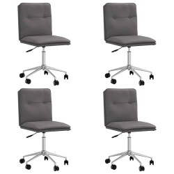 Chaises à manger lot de 4 gris similicuir 