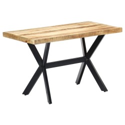Table à manger 120x60x75 cm Bois de manguier massif brut 