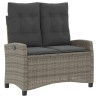 Ensemble à manger de jardin et coussins 2 pcs gris rotin 