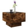 Table d'appoint et LED chêne fumé 40x40x30 cm bois d'ingénierie 