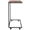 Table d'appoint avec roues noir 55x35x70 cm bois d'ingénierie 