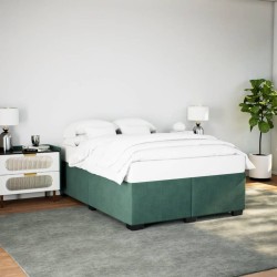 Cadre de lit sans matelas vert foncé 160x200 cm velours 