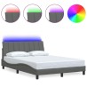 Cadre de lit sans matelas gris foncé 140x190 cm tissu 