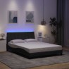 Cadre de lit sans matelas gris foncé 140x190 cm tissu 