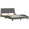 Cadre de lit sans matelas gris foncé 140x190 cm tissu 