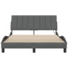 Cadre de lit sans matelas gris foncé 140x190 cm tissu 