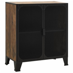 Armoires de rangement 2 pcs Marron 72x36x82 cm Métal et MDF 