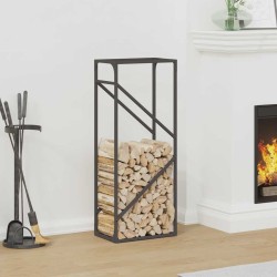 Portant de bois chauffage noir 40x25x100 cm 