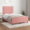 Cadre de lit sans matelas rose 120x190 cm velours 