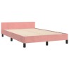 Cadre de lit sans matelas rose 120x190 cm velours 