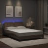 Cadre de lit avec LED sans matelas cappuccino 140x200 cm 