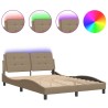 Cadre de lit avec LED sans matelas cappuccino 140x200 cm 
