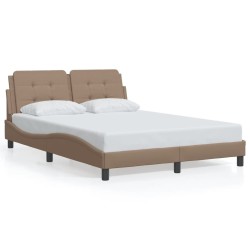 Cadre de lit avec LED sans matelas cappuccino 140x200 cm 