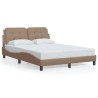 Cadre de lit avec LED sans matelas cappuccino 140x200 cm 